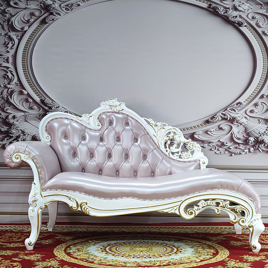 Traditional Upholstered Chaise Lounge Couch with Arms Chaise Lounge Chair Light Purple - White Clearhalo 'Chairs & Seating' 'Chaise Lounge' 'chaise_lounge' 'furn' 'furn_chaise_lounge' 'Furniture' 'Living Room Furniture' 7607033