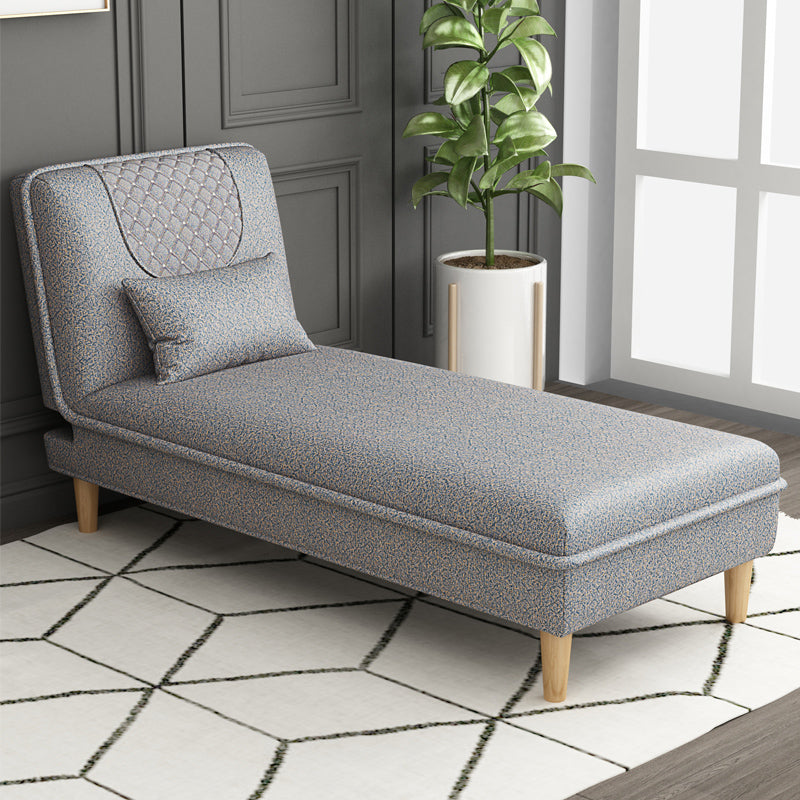 Contemporary Upholstered Chaise Lounge Couch Armless Chaise Lounge Chair Silver Gray Clearhalo 'Chairs & Seating' 'Chaise Lounge' 'chaise_lounge' 'furn' 'furn_chaise_lounge' 'Furniture' 'Living Room Furniture' 7607049