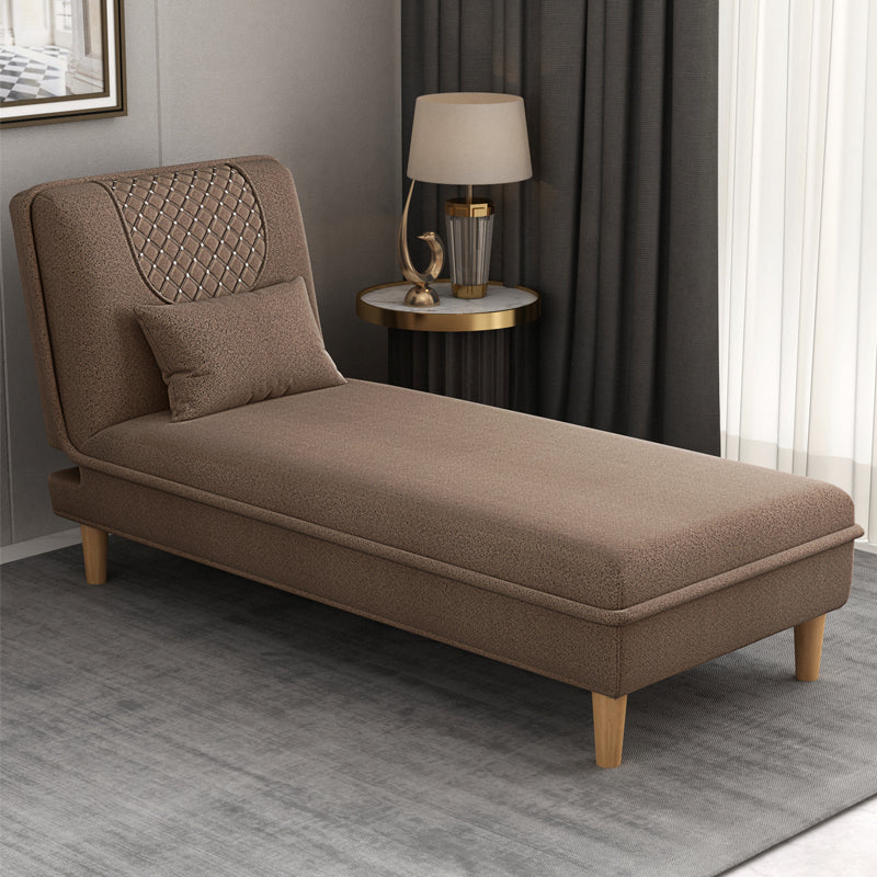 Contemporary Upholstered Chaise Lounge Couch Armless Chaise Lounge Chair Brown Clearhalo 'Chairs & Seating' 'Chaise Lounge' 'chaise_lounge' 'furn' 'furn_chaise_lounge' 'Furniture' 'Living Room Furniture' 7607054