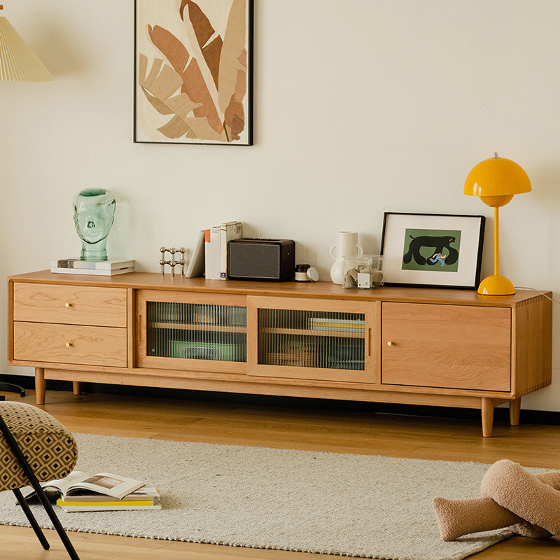 Scandinavian Media Console Wooden TV Media Console with Drawers Clearhalo 'furn' 'furn_tv_stands_entertainment_centers' 'Furniture' 'Living Room Furniture' 'TV Stands & Entertainment Centers' 'TV Stands & Media Storage Furniture' 'tv_stands_entertainment_centers' 7609016