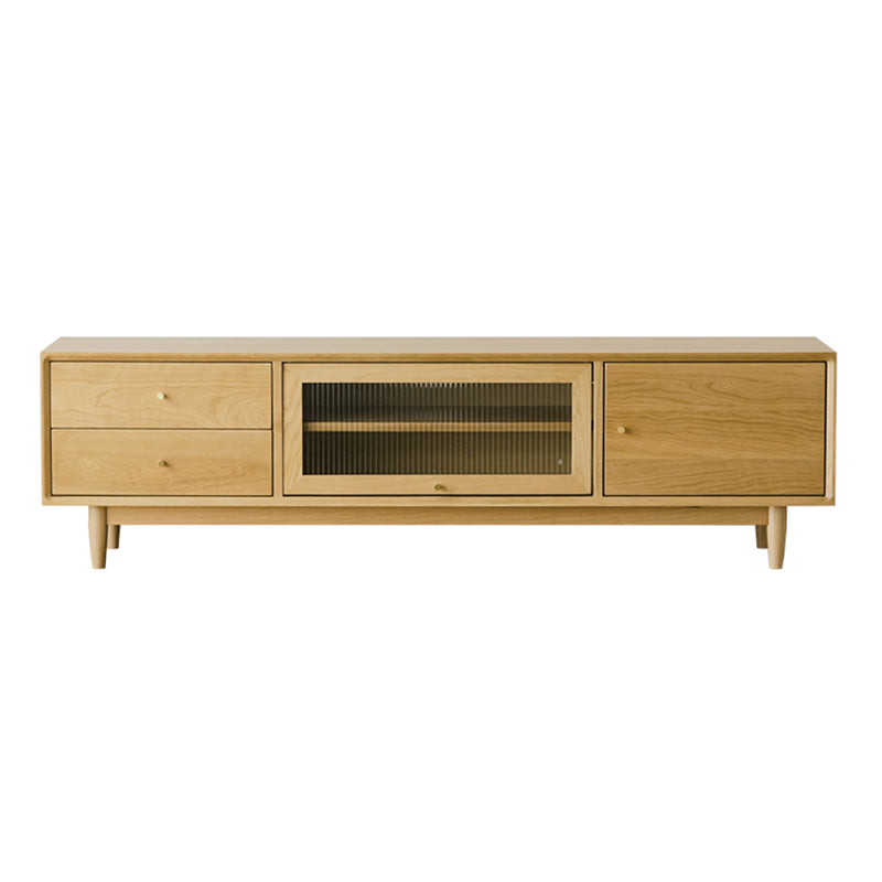 Scandinavian Media Console Wooden TV Media Console with Drawers 71"L x 16"W x 20"H Oak Clearhalo 'furn' 'furn_tv_stands_entertainment_centers' 'Furniture' 'Living Room Furniture' 'TV Stands & Entertainment Centers' 'TV Stands & Media Storage Furniture' 'tv_stands_entertainment_centers' 7609018