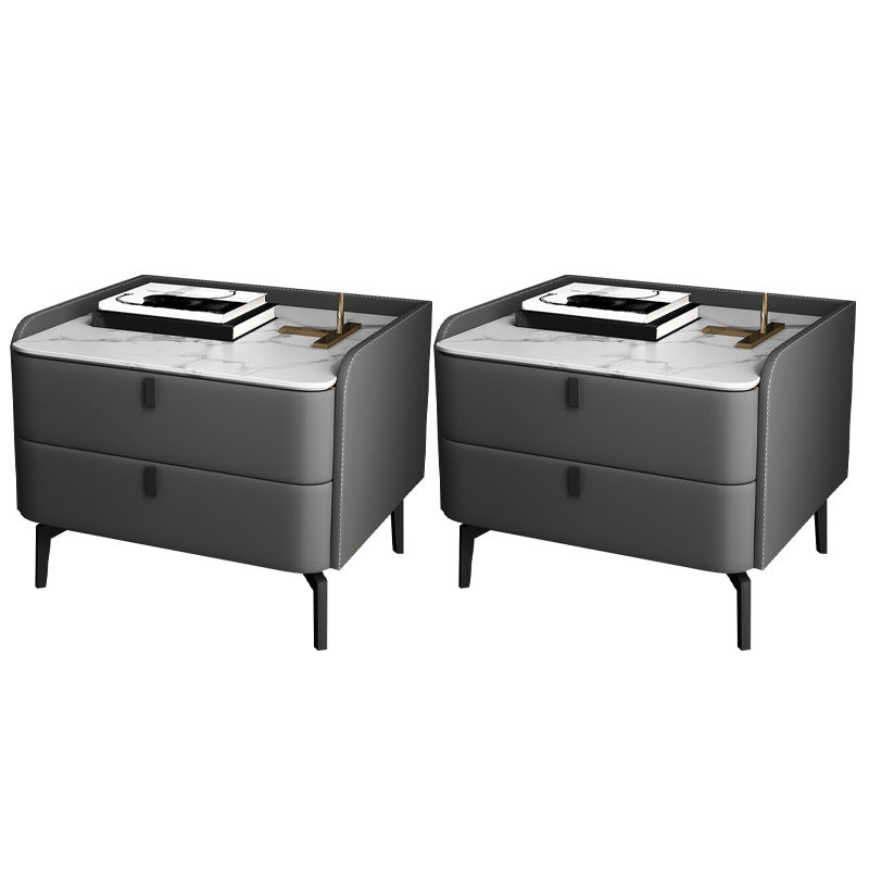 Moderno de acento de piedra de cabecera con 2 cajones