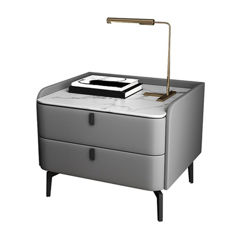 Moderno de acento de piedra de cabecera con 2 cajones