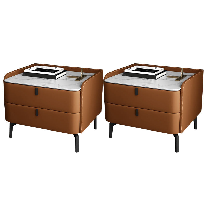 Moderno de acento de piedra de cabecera con 2 cajones