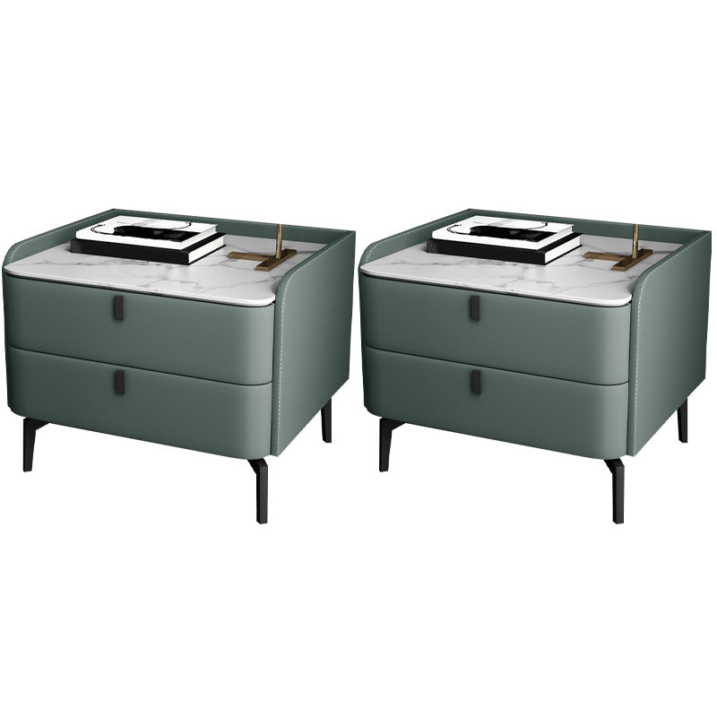 Moderno de acento de piedra de cabecera con 2 cajones