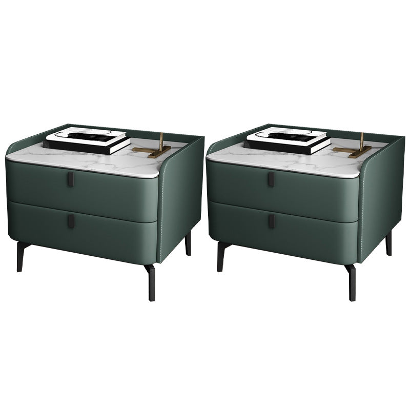 Moderno de acento de piedra de cabecera con 2 cajones