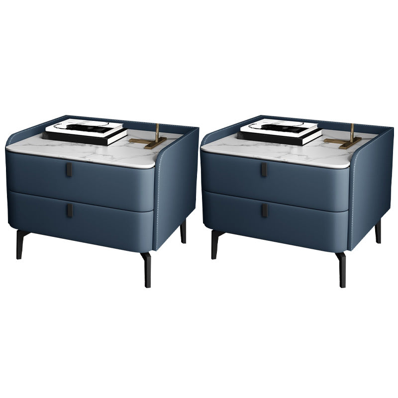 Moderno de acento de piedra de cabecera con 2 cajones