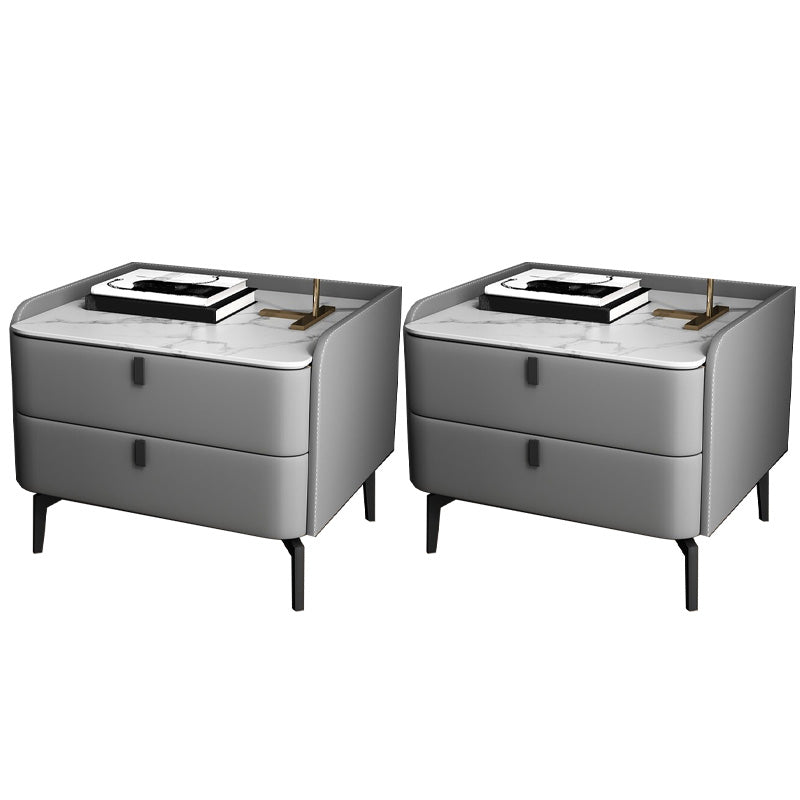 Moderno de acento de piedra de cabecera con 2 cajones