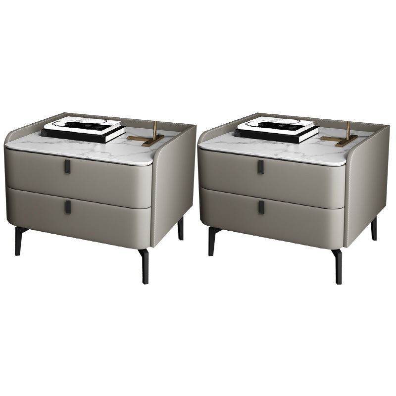 Moderno de acento de piedra de cabecera con 2 cajones