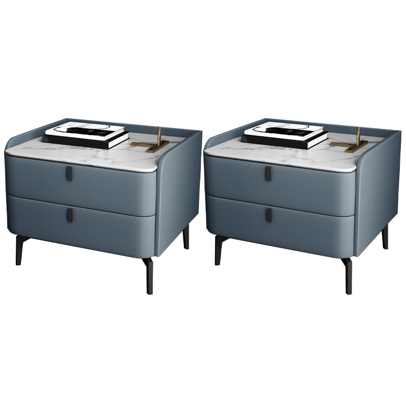 Moderno de acento de piedra de cabecera con 2 cajones