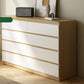 Modernism Horizontal Double Dresser Wood Storage Bachelor Chest for Home