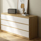 Modernism Horizontal Double Dresser Wood Storage Bachelor Chest for Home