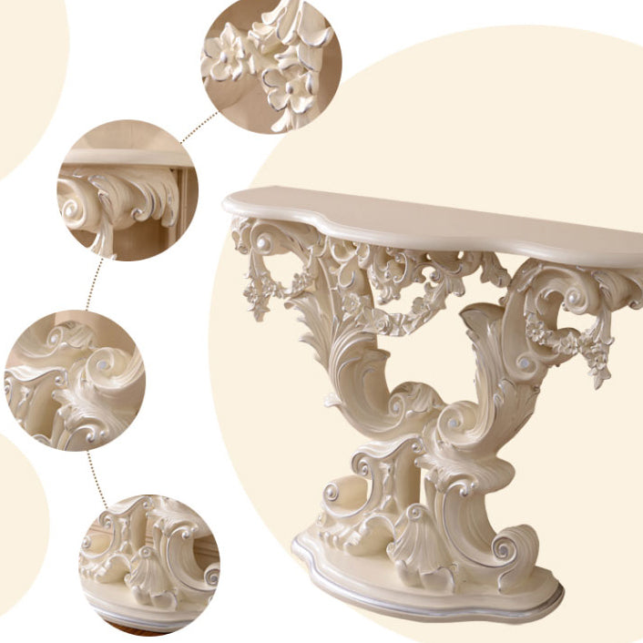 French Country Console Table Brown/Black/White/Gold Wooden Console Sofa Table Clearhalo 'Console Tables' 'console_tables' 'Entry & Mudroom Furniture' 'furn' 'furn_console_tables' 'Furniture' 7609364