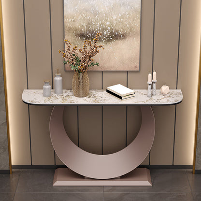 Media de la mesa contemporánea Table de piedra White/Black/Black/Pink Console Table