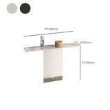 Rectangle Shape Contemporary Console Table Black/White Stone Console Sofa Table Clearhalo 'Console Tables' 'console_tables' 'Entry & Mudroom Furniture' 'furn' 'furn_console_tables' 'Furniture' 7609417