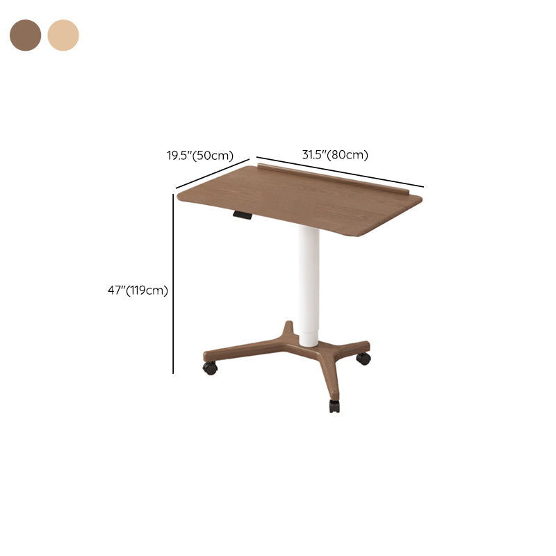 Bureau de bureau à domicile en bois en caoutchouc contemporain.