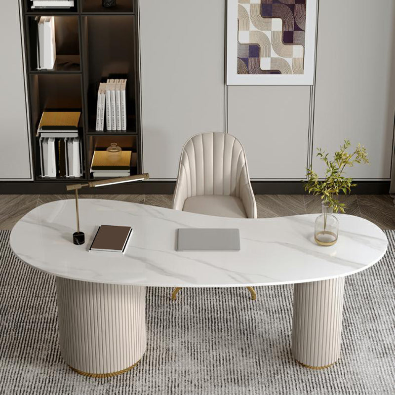 Bureau d'écriture en pierre de style glamour Bureau en bois d'origine avec 3 tiroirs