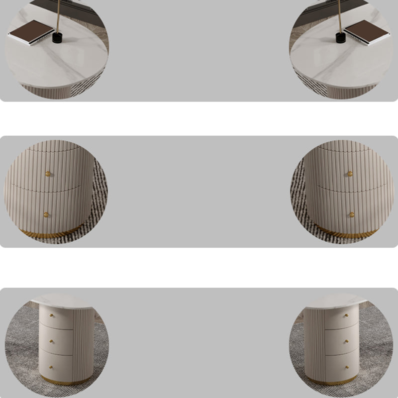 Bureau d'écriture en pierre de style glamour Bureau en bois d'origine avec 3 tiroirs