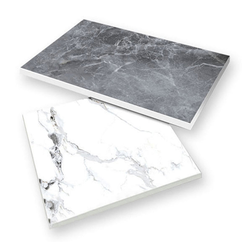 Glam Stone Writing Desk Acrylic Pedestal Office Desk with 3 Drawers Clearhalo 'furn' 'furn_office_desk' 'Furniture' 'Office Desks' 'Office Furniture' 'office_desk' 7609532