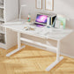 Contemporary Adjustable Height Writing Desk White T-shape Base Office Desk 55.1"L x 23.6"W x 31.5"H Drawers Clearhalo 'furn' 'furn_office_desk' 'Furniture' 'Office Desks' 'Office Furniture' 'office_desk' 7609589