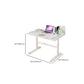 Contemporary Adjustable Height Writing Desk White T-shape Base Office Desk Clearhalo 'furn' 'furn_office_desk' 'Furniture' 'Office Desks' 'Office Furniture' 'office_desk' 7609601