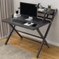 Modern Folding Writing Desk Trestle Base Dormitory Office Desk 33"L x 24"W x 34"H Black Clearhalo 'furn' 'furn_office_desk' 'Furniture' 'Office Desks' 'Office Furniture' 'office_desk' 7609605
