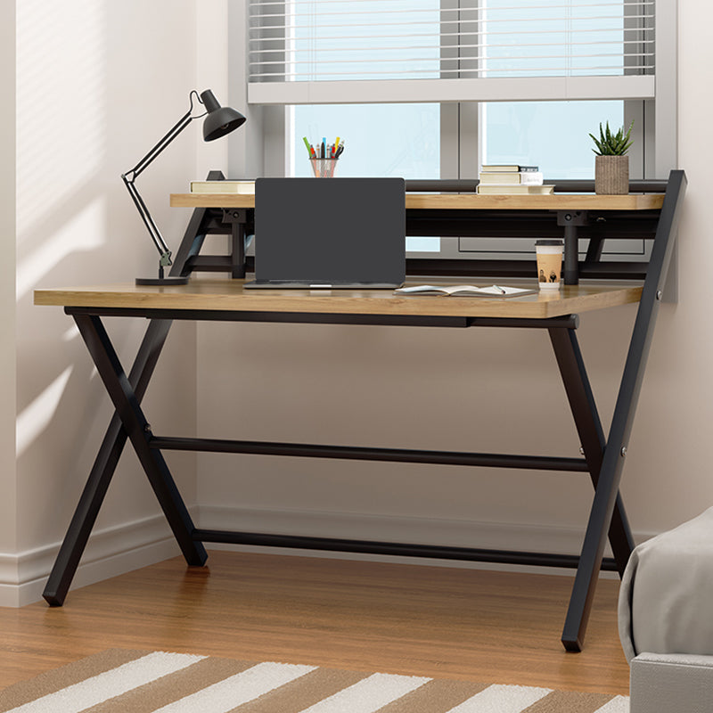 Modern Folding Writing Desk Trestle Base Dormitory Office Desk Clearhalo 'furn' 'furn_office_desk' 'Furniture' 'Office Desks' 'Office Furniture' 'office_desk' 7609607