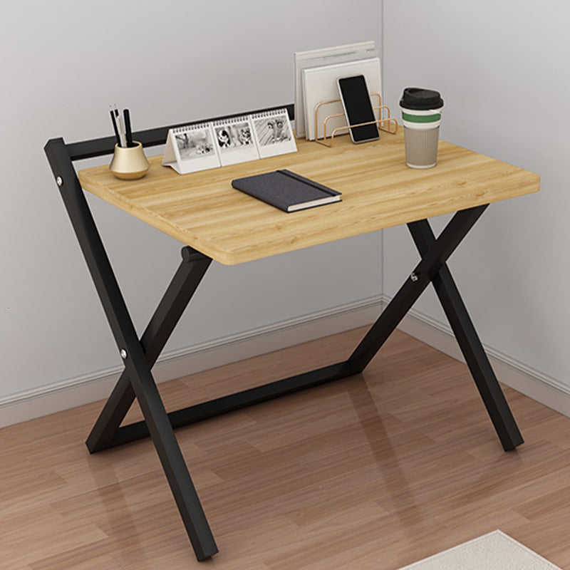 Modern Folding Writing Desk Trestle Base Dormitory Office Desk 24"L x 16"W x 30"H Natural Clearhalo 'furn' 'furn_office_desk' 'Furniture' 'Office Desks' 'Office Furniture' 'office_desk' 7609614