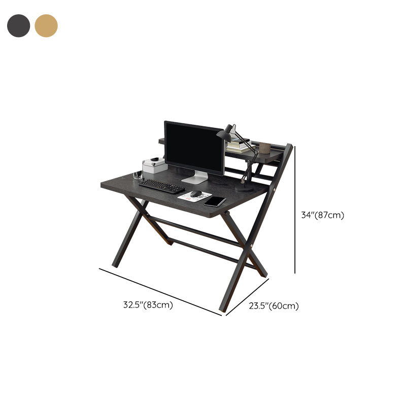 Modern Folding Writing Desk Trestle Base Dormitory Office Desk Clearhalo 'furn' 'furn_office_desk' 'Furniture' 'Office Desks' 'Office Furniture' 'office_desk' 7609619