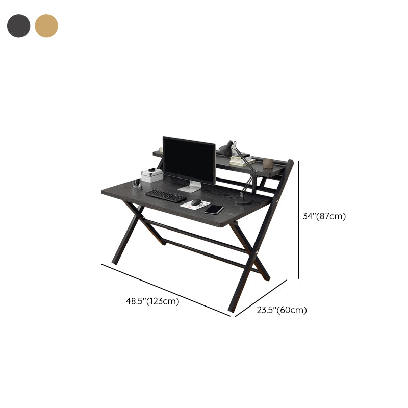 Modern Folding Writing Desk Trestle Base Dormitory Office Desk Clearhalo 'furn' 'furn_office_desk' 'Furniture' 'Office Desks' 'Office Furniture' 'office_desk' 7609620