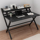 Rectangular Folding Home Writing Desk Trestle Steel Base Office Desk 48"L x 24"W x 34"H Black Clearhalo 'furn' 'furn_office_desk' 'Furniture' 'Office Desks' 'Office Furniture' 'office_desk' 7609625