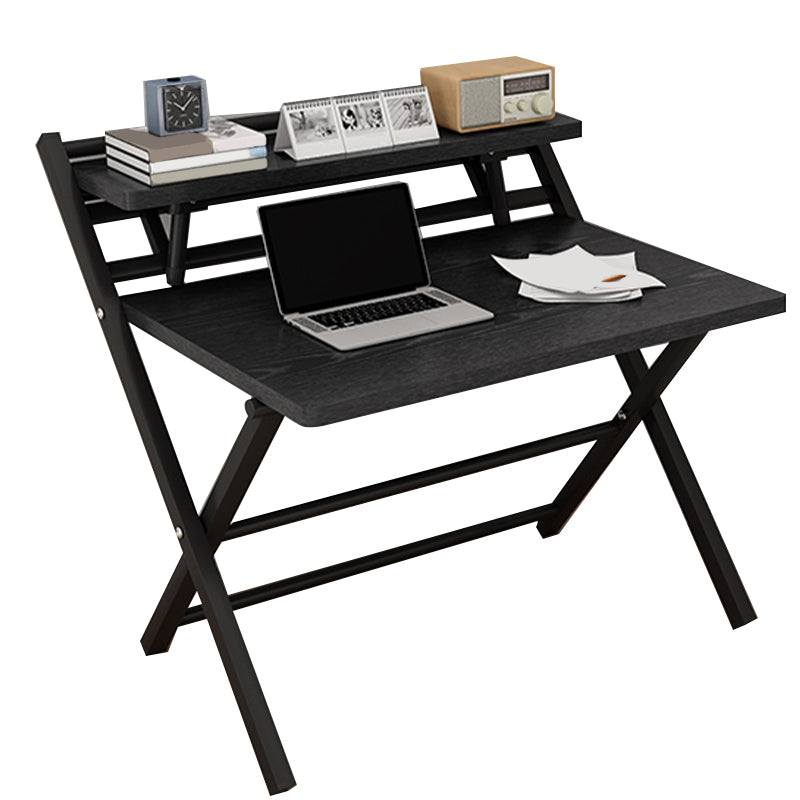 Rectangular Folding Home Writing Desk Trestle Steel Base Office Desk Clearhalo 'furn' 'furn_office_desk' 'Furniture' 'Office Desks' 'Office Furniture' 'office_desk' 7609630