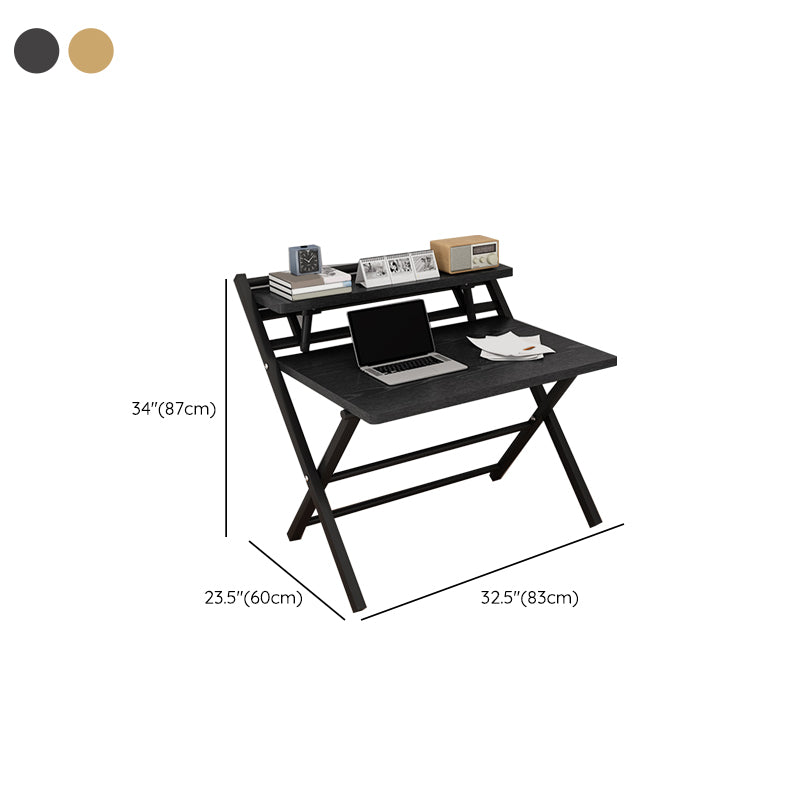 Rectangular Folding Home Writing Desk Trestle Steel Base Office Desk Clearhalo 'furn' 'furn_office_desk' 'Furniture' 'Office Desks' 'Office Furniture' 'office_desk' 7609636