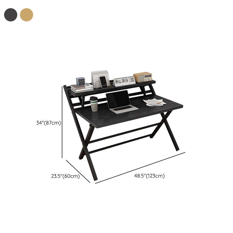 Rectangular Folding Home Writing Desk Trestle Steel Base Office Desk Clearhalo 'furn' 'furn_office_desk' 'Furniture' 'Office Desks' 'Office Furniture' 'office_desk' 7609637