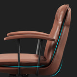 モダンなオフィスチェア固定されたアームズデスクチェアとホーム用の車輪付き