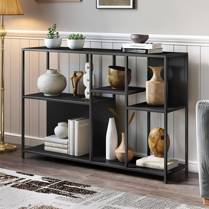 Horizontal Metal Bookcase Modern Open Back Bookshelf with Shelves Clearhalo 'Bookcases' 'furn' 'furn_bookcases' 'Furniture' 'Office Furniture' 7609855