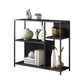 Horizontal Metal Bookcase Modern Open Back Bookshelf with Shelves 35"L x 12"W x 31"H Black Clearhalo 'Bookcases' 'furn' 'furn_bookcases' 'Furniture' 'Office Furniture' 7609856