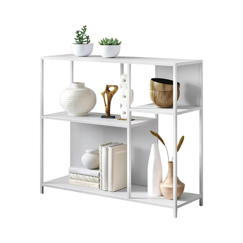 Horizontal Metal Bookcase Modern Open Back Bookshelf with Shelves 35"L x 12"W x 31"H White Clearhalo 'Bookcases' 'furn' 'furn_bookcases' 'Furniture' 'Office Furniture' 7609857