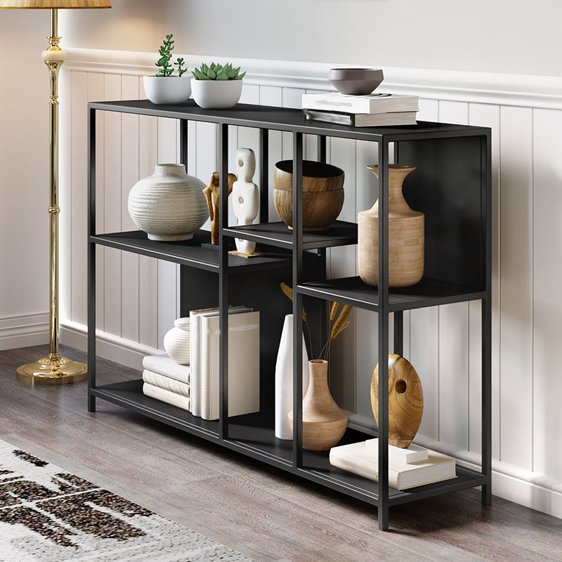 Horizontal Metal Bookcase Modern Open Back Bookshelf with Shelves Clearhalo 'Bookcases' 'furn' 'furn_bookcases' 'Furniture' 'Office Furniture' 7609860