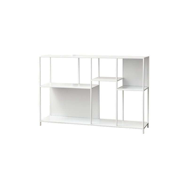 Horizontal Metal Bookcase Modern Open Back Bookshelf with Shelves 47"L x 12"W x 31"H White Clearhalo 'Bookcases' 'furn' 'furn_bookcases' 'Furniture' 'Office Furniture' 7609861