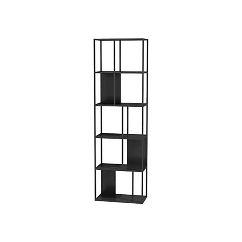 Contemporary Vertical Metal Bookshelf Open Back Bookcase with Shelves 23.6"L x 11.8"W x 70.9"H Black Clearhalo 'Bookcases' 'furn' 'furn_bookcases' 'Furniture' 'Office Furniture' 7609910
