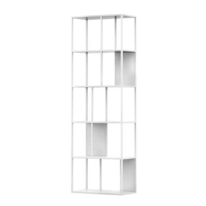 Contemporary Vertical Metal Bookshelf Open Back Bookcase with Shelves 23.6"L x 11.8"W x 70.9"H White Clearhalo 'Bookcases' 'furn' 'furn_bookcases' 'Furniture' 'Office Furniture' 7609911