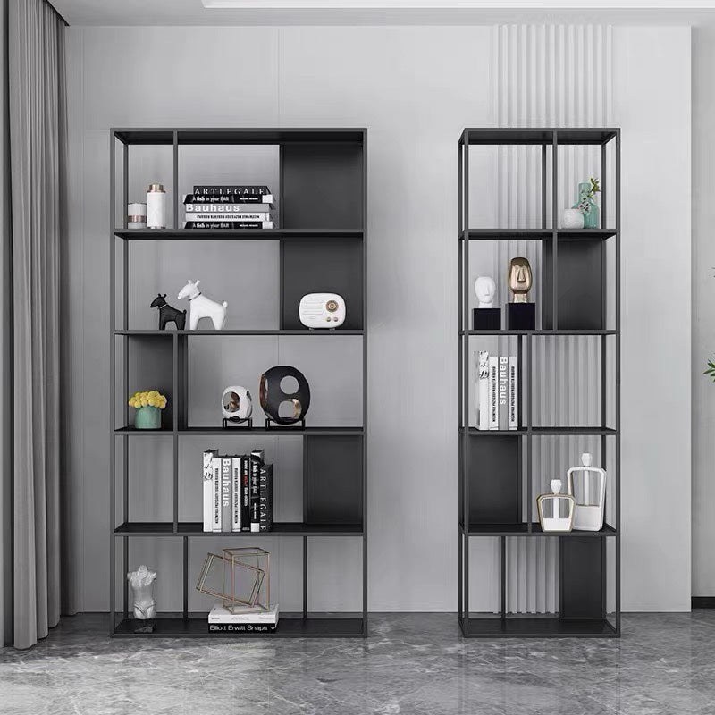 Contemporary Vertical Metal Bookshelf Open Back Bookcase with Shelves Clearhalo 'Bookcases' 'furn' 'furn_bookcases' 'Furniture' 'Office Furniture' 7609912