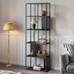 Contemporary Vertical Metal Bookshelf Open Back Bookcase with Shelves Clearhalo 'Bookcases' 'furn' 'furn_bookcases' 'Furniture' 'Office Furniture' 7609916