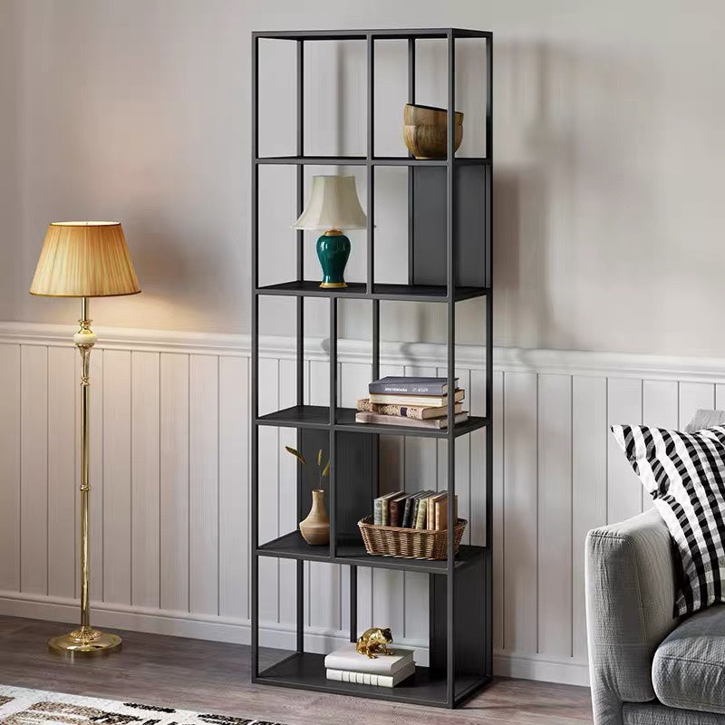 Contemporary Vertical Metal Bookshelf Open Back Bookcase with Shelves Clearhalo 'Bookcases' 'furn' 'furn_bookcases' 'Furniture' 'Office Furniture' 7609916