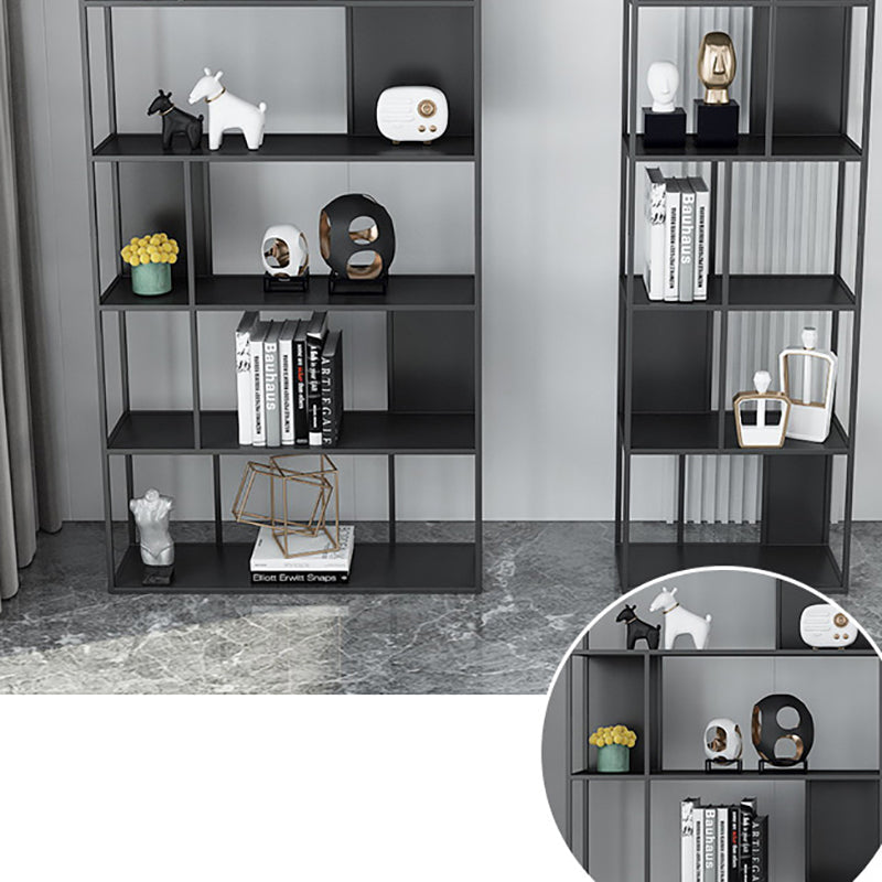 Contemporary Vertical Metal Bookshelf Open Back Bookcase with Shelves Clearhalo 'Bookcases' 'furn' 'furn_bookcases' 'Furniture' 'Office Furniture' 7609920