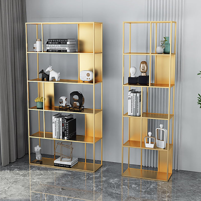 Contemporary Vertical Metal Bookshelf Open Back Bookcase with Shelves Clearhalo 'Bookcases' 'furn' 'furn_bookcases' 'Furniture' 'Office Furniture' 7609923