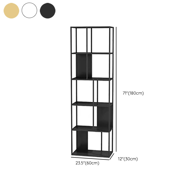 Contemporary Vertical Metal Bookshelf Open Back Bookcase with Shelves Clearhalo 'Bookcases' 'furn' 'furn_bookcases' 'Furniture' 'Office Furniture' 7609925