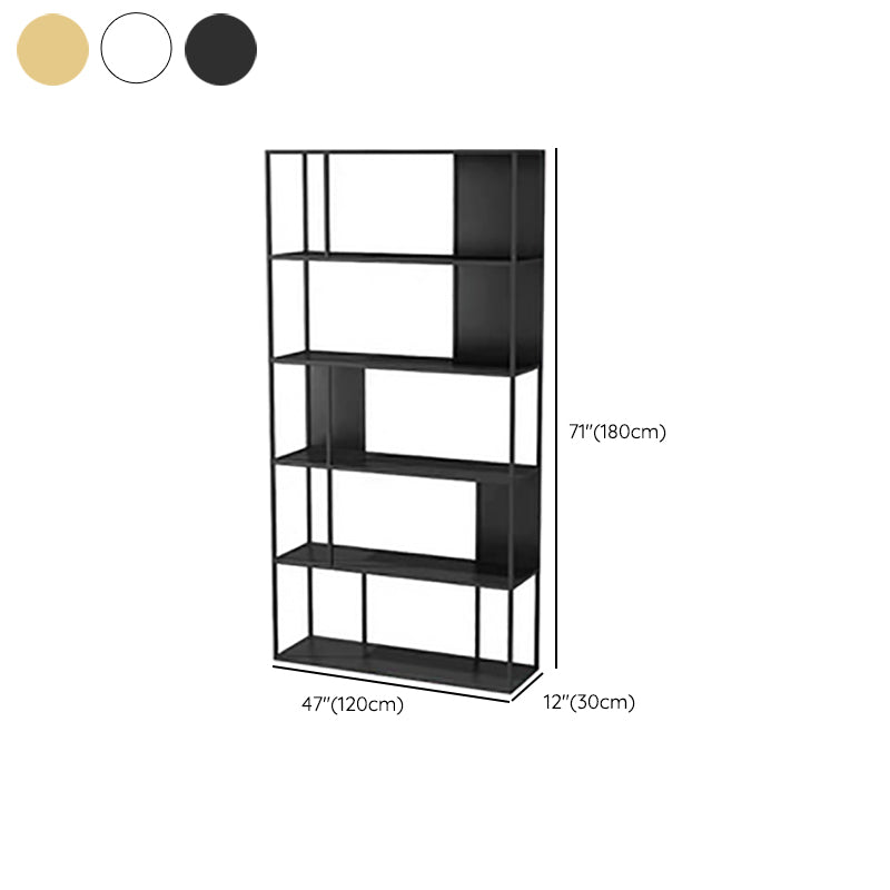 Contemporary Vertical Metal Bookshelf Open Back Bookcase with Shelves Clearhalo 'Bookcases' 'furn' 'furn_bookcases' 'Furniture' 'Office Furniture' 7609928