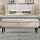 Rectangle Upholstered Bedroom Bench Modern Seating Bench with Wooden Base
